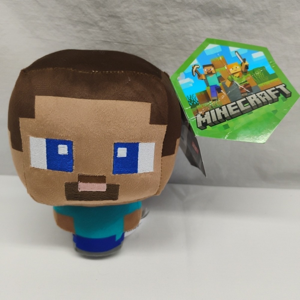 NWT‎ Minecraft Steve Toy Factory Big Head Plush Stuffed Animal Toy